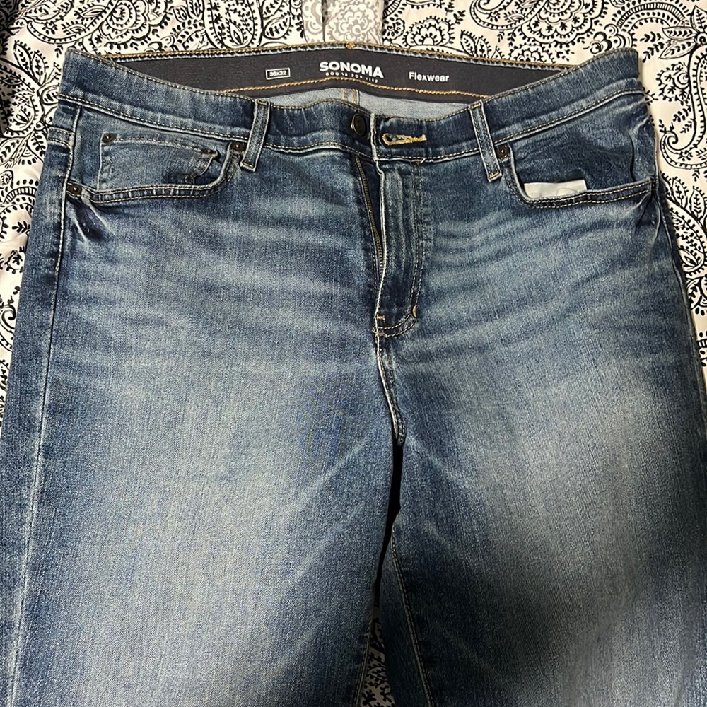 Sonoma 36x32 flex wear blue jeans